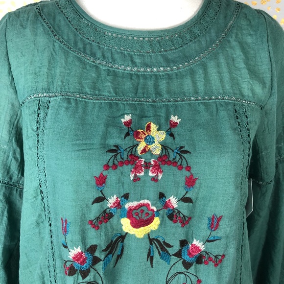 Umgee Forest Boho Floral Embroidered Flared Dress - Picture 4 of 6